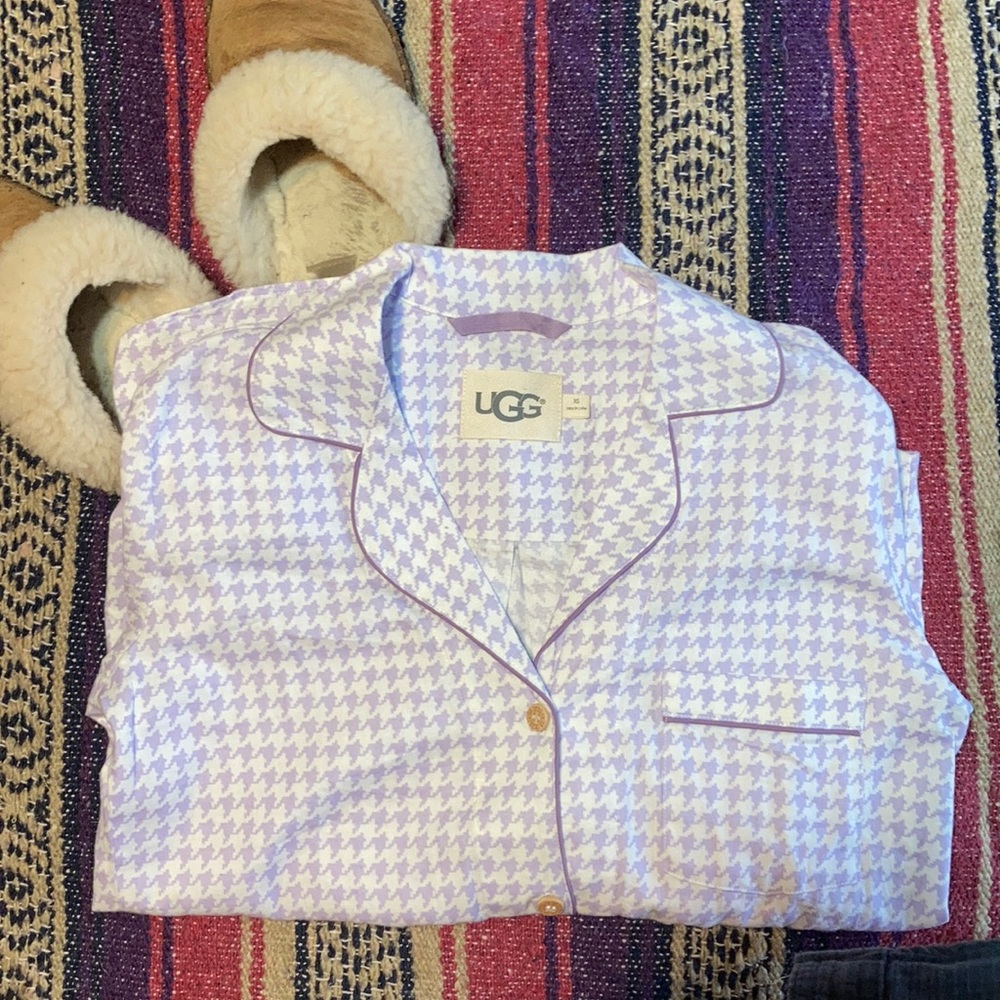 UGG - ice purple houndstooth cotton pajama top